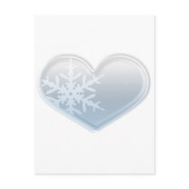 blue snowflake heart postcards