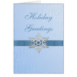 Blue SnowFlake Holiday Greeting Card