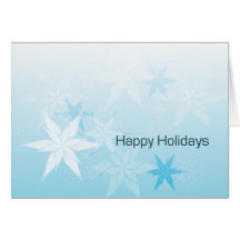Blue Snowflake Holiday Greeting Card