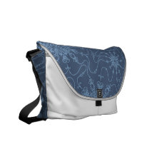 Blue snowflake pattern courier bag