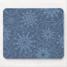 Blue snowflake pattern mousepad