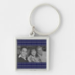 Blue snowflake pattern photoframe keychain