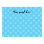 Blue snowflake pattern post cards