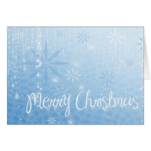 Blue Snowflake Sparkle Greeting Cards
