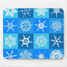 Blue Snowflake Tile Christmas Pattern Gifts Mousepads