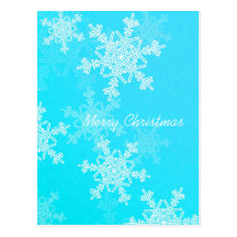Blue Snowflakes Christmas Postcard