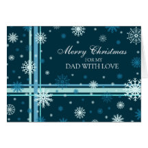 Blue Snowflakes Dad Merry Christmas Card