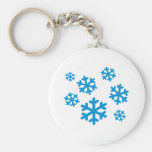 Blue snowflakes key chains