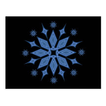 Blue Snowflakes Post Cards