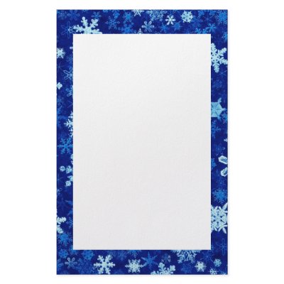 Blue SnowFlakes Stationery by ForWorkaholics