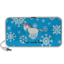 Blue snowflakes unicorn christmas gifts laptop speakers