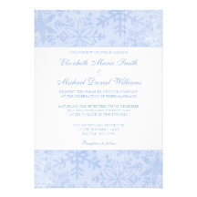 Blue Snowflakes Wedding Invitation
