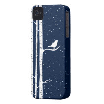 Blue Snowy Birch Trees Case-mate Iphone 4 Cases
