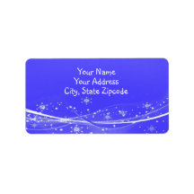 Blue Snowy Christmas Personalized Address Labels
