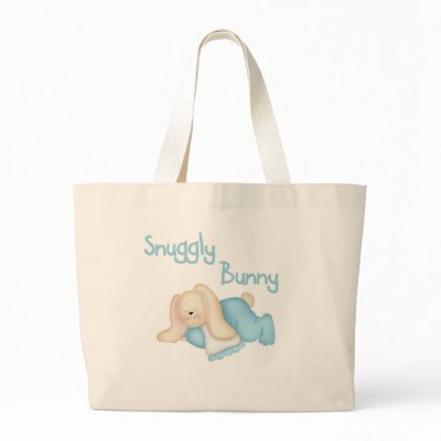 Blue Snuggly Bunny Tote Bags by new_baby