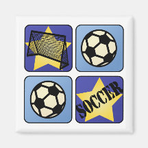 Blue Soccer Fridge Magnets