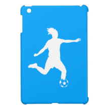 Blue Soccer Silhouette iPad Mini Case