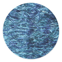 Blue Soft and Fuzzy Round Stickers