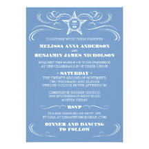 Blue Southern Style Wedding Invitations