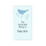 Blue Sparrow Bookplate Custom Address Label