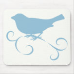 Blue Sparrow with Ribbon Mousepad