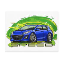 Blue_Speed3 Postcard