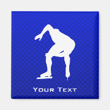 Blue Speed Skater Refrigerator Magnet