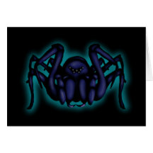 Blue Spider, greeting card