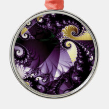 Blue Spiral Fractal with Spikes Christmas Tree Ornaments