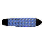 Blue Spiral Wave Graphic Pattern. Skate Board