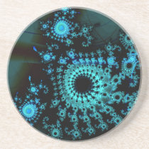 Blue Spirals Fractal coasters