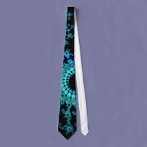 Blue Spirals Fractal ties