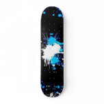 blue splatter custom skateboard