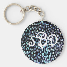 Blue Spot Monogram Keychain
