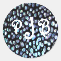 Blue Spot Monogram Stickers