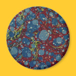 Blue Spotted Red Marbling magnets