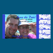 Blue Spring Blossoms Save The Date photo cards