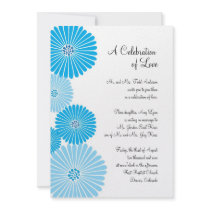 Blue Spring Flowers Wedding Invitation