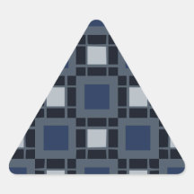 Blue Square Pattern Triangle Sticker