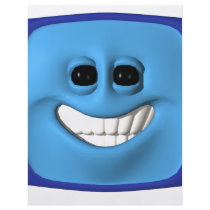 blue square smiley flyer design