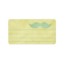 Blue STACHE-onery Address Labels