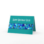 Blue Stained Glass Band Birthday Card