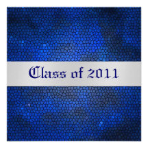 Blue Stained Glass Class of Graduation Invitation