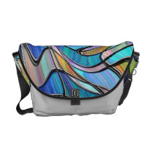 Blue Stained Glass Messenger Bag