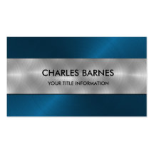 Blue Stainless Steel Business Card