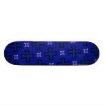 Blue star and cross pattern skate board