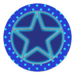 Blue Star and Dots Stickers
