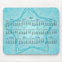 Blue star, calendar mouse pad