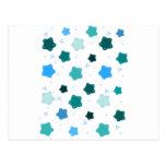 Blue Star Flower Pattern Postcard