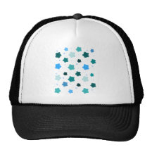 Blue Star Flower Pattern Trucker Hat